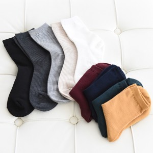 여성 데일리 컬러 골지 양말